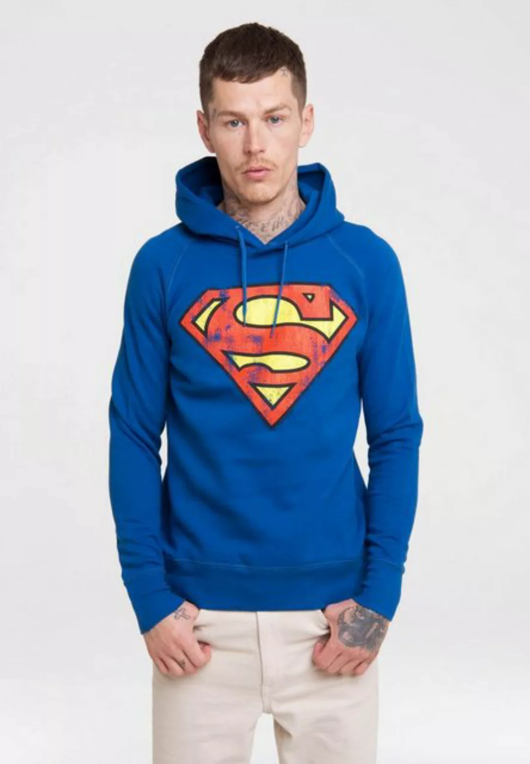 LOGOSHIRT Kapuzensweatshirt DC – Superman Logo mit Superhelden-Print günstig online kaufen