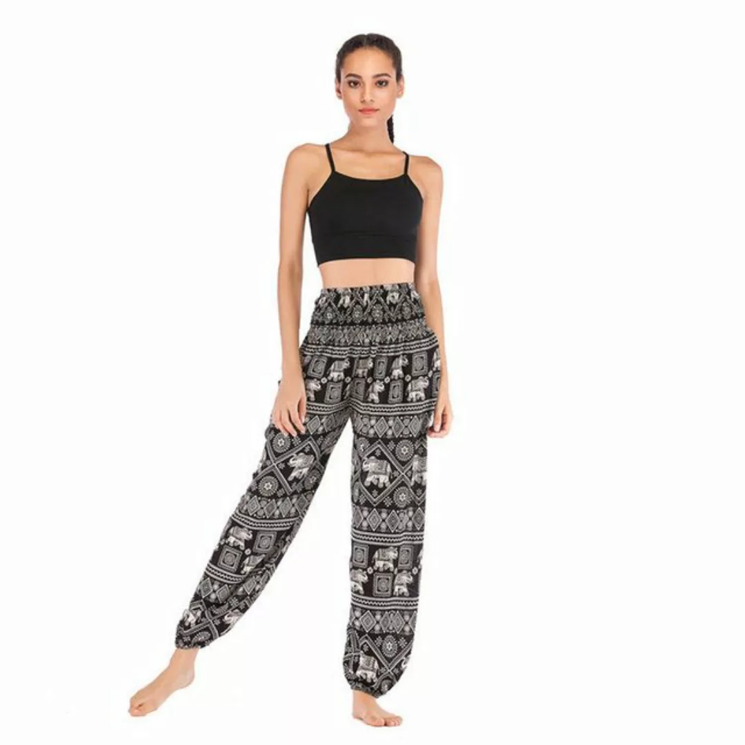 AUKUU Loungepants Bohemian Freizeit-Weitrock-Hose, Sommerhose günstig online kaufen