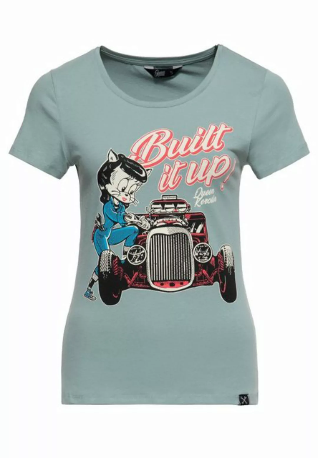 QueenKerosin Print-Shirt Built it up! mit Hotrod-Print-Motiv günstig online kaufen