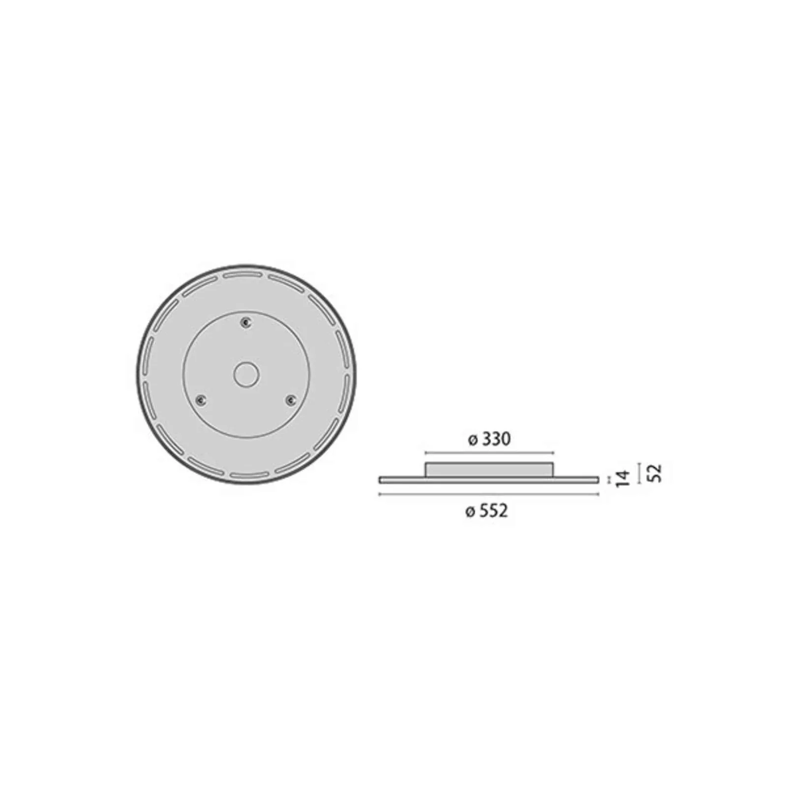 LED-Deckenlampe FL555AB Ø55cm DALI 6500lm 4000K günstig online kaufen