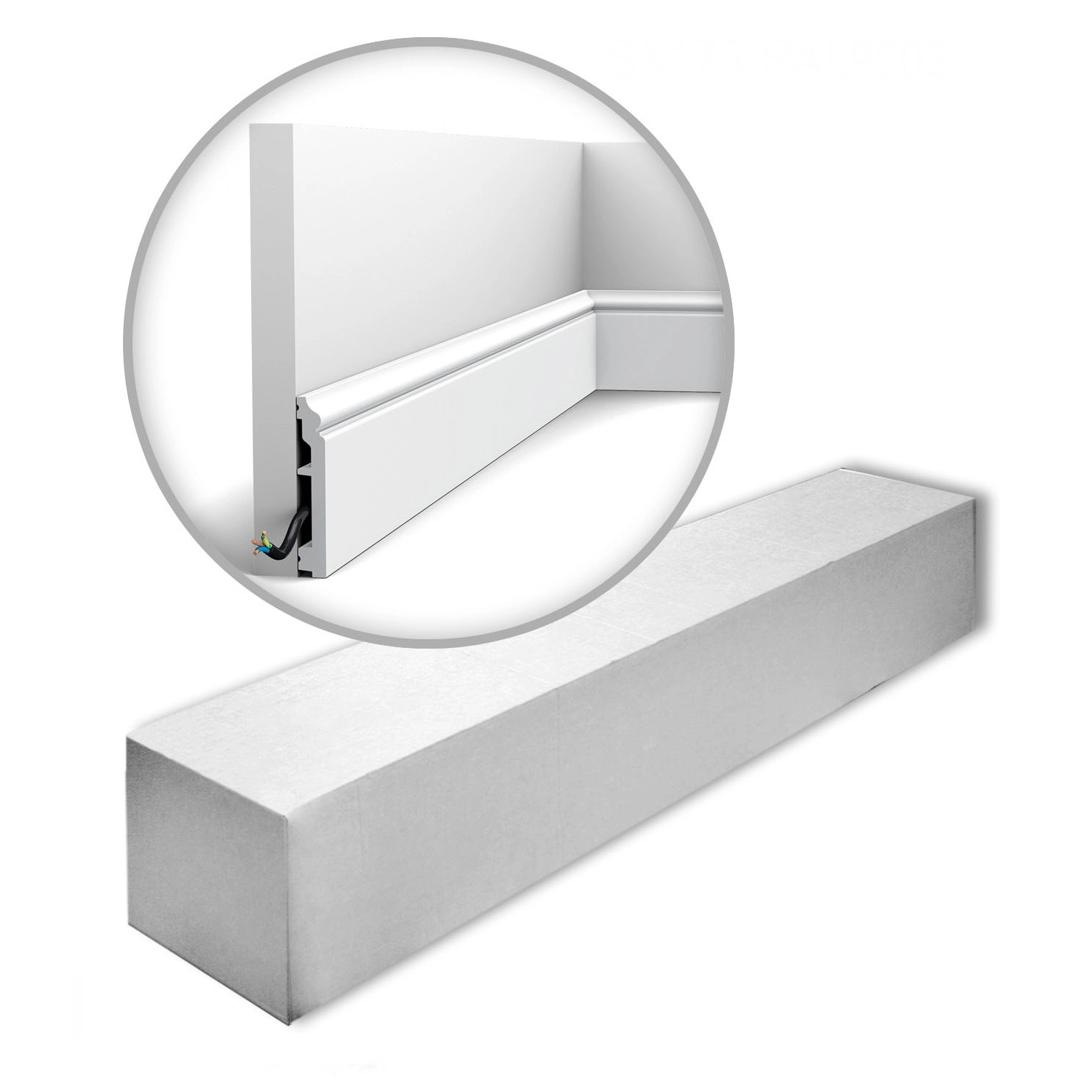 ORAC DECOR SX173-RAL9003-Box AXXENT Sockelleisten 1 Karton 20 Stuckleisten günstig online kaufen