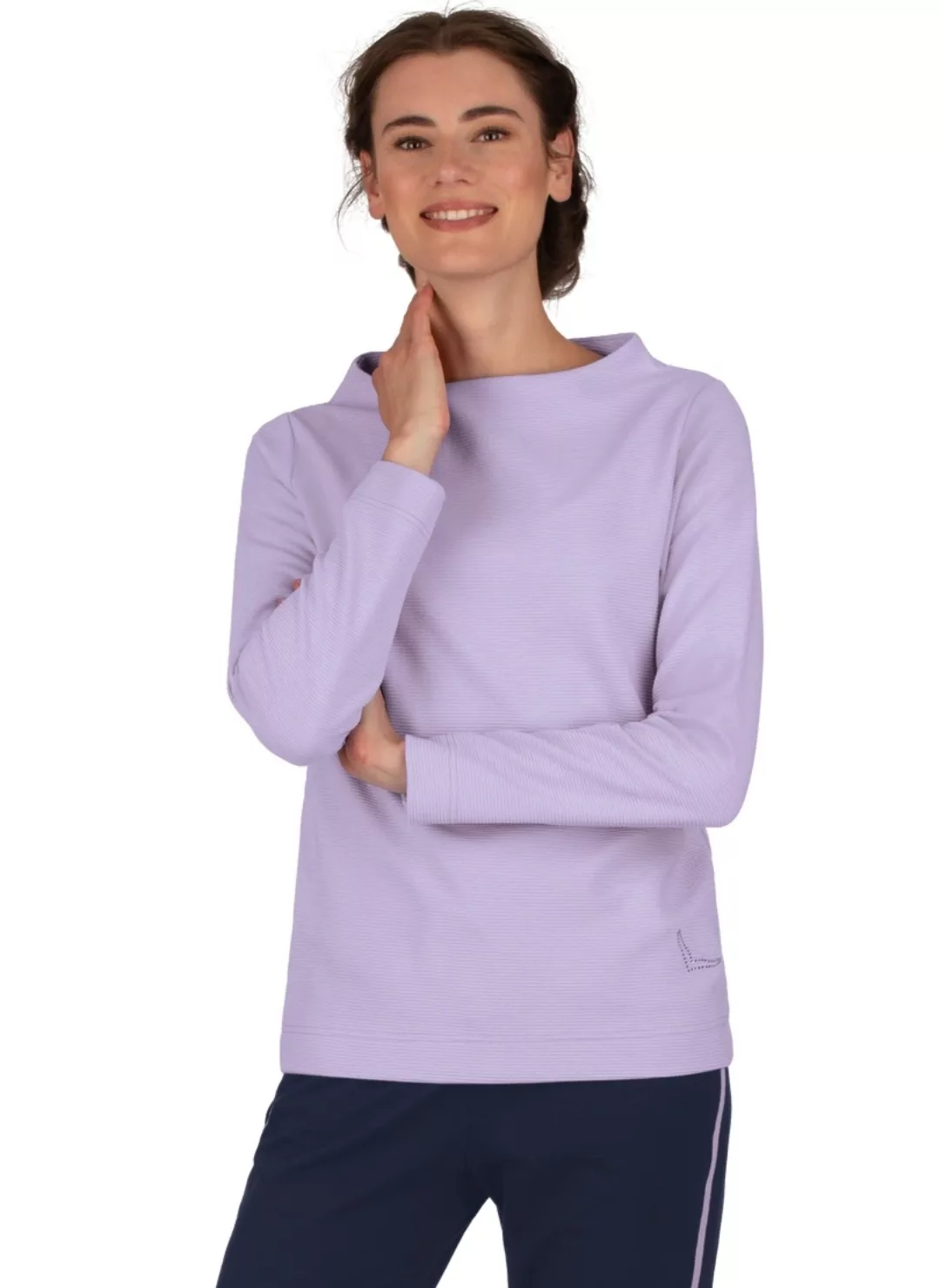 Trigema Sweatshirt TRIGEMA Stehkragen Pullover mit Kristallsteinen günstig online kaufen