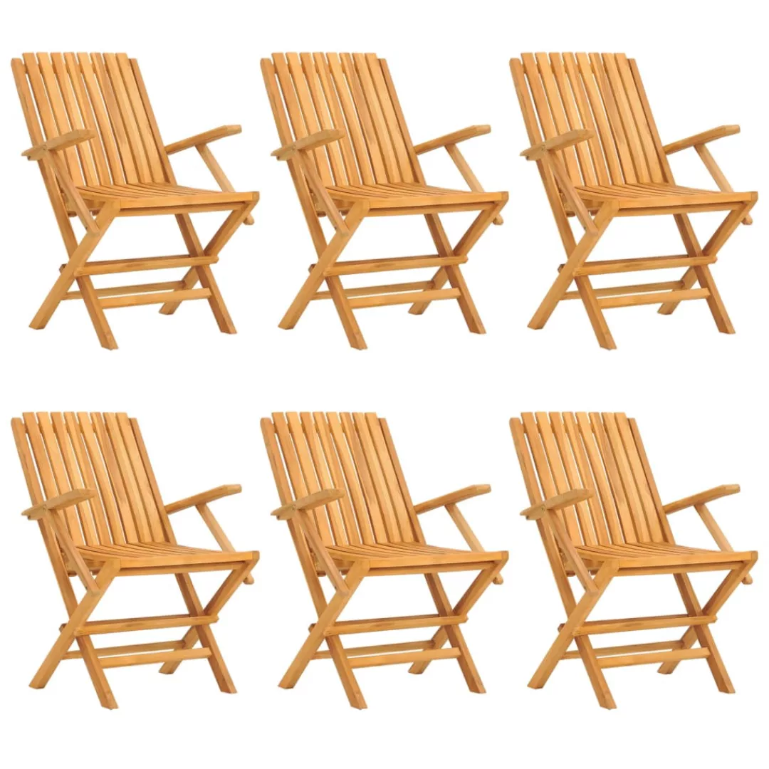 Vidaxl Gartenstühle 6 Stk. Klappbar 61x67x90 Cm Massivholz Teak günstig online kaufen