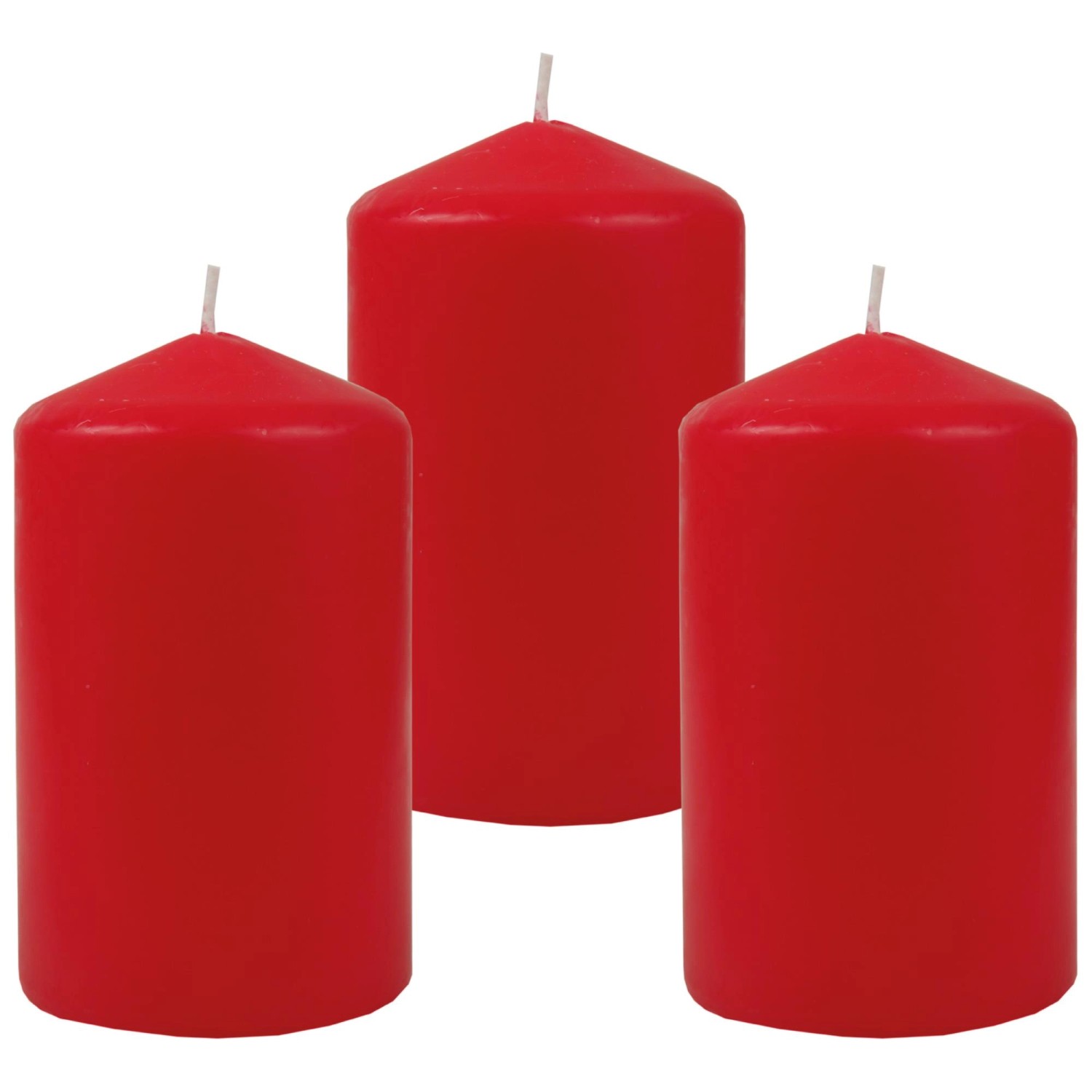 HS Candle Stumpenkerzen Ø6cm 3er Pack Rot Rose günstig online kaufen