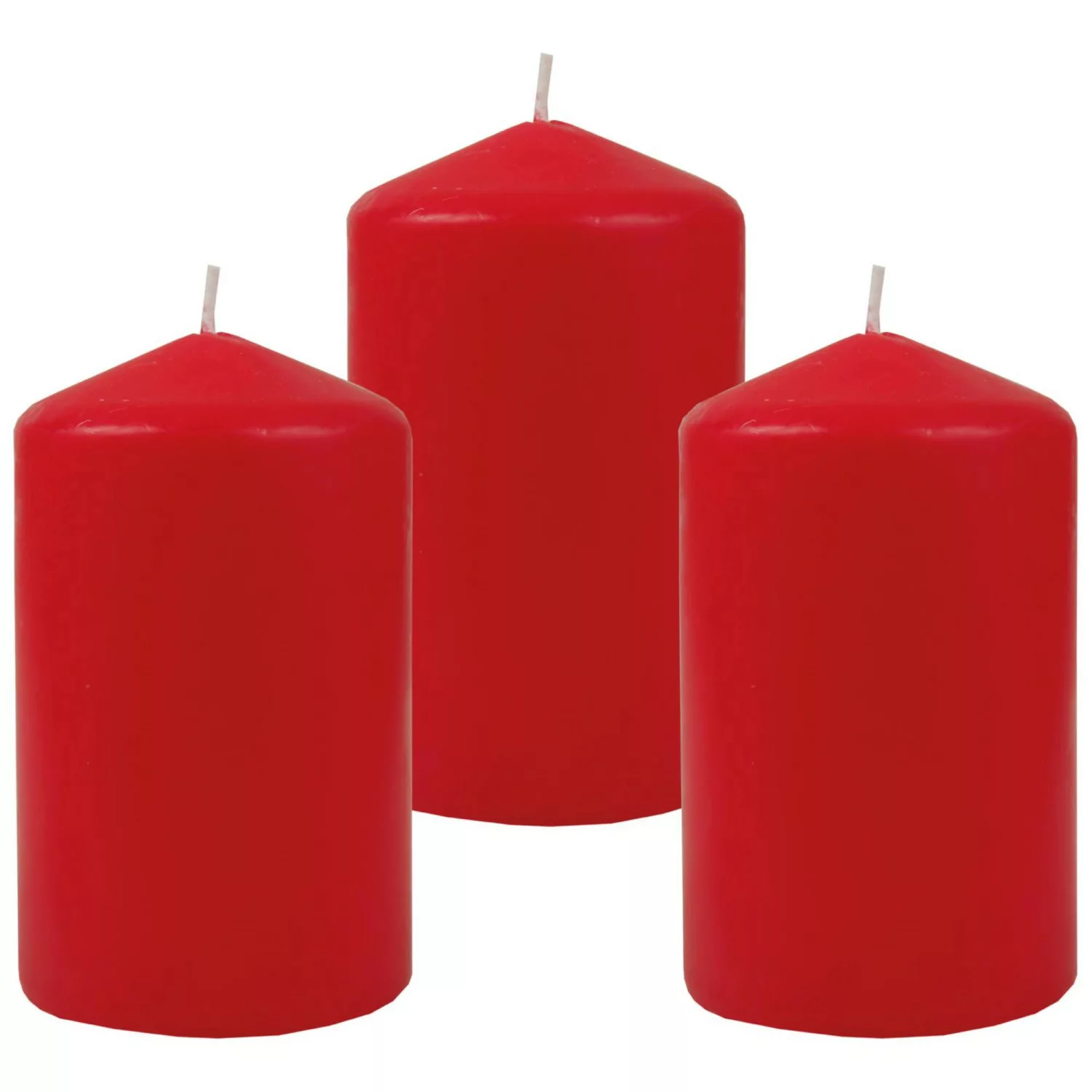 HS Candle Stumpenkerzen Ø6cm 3er Pack Rot Rose günstig online kaufen