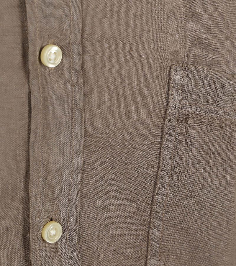 BOSS Relegant Hemd Leinen Taupe - Größe XL günstig online kaufen