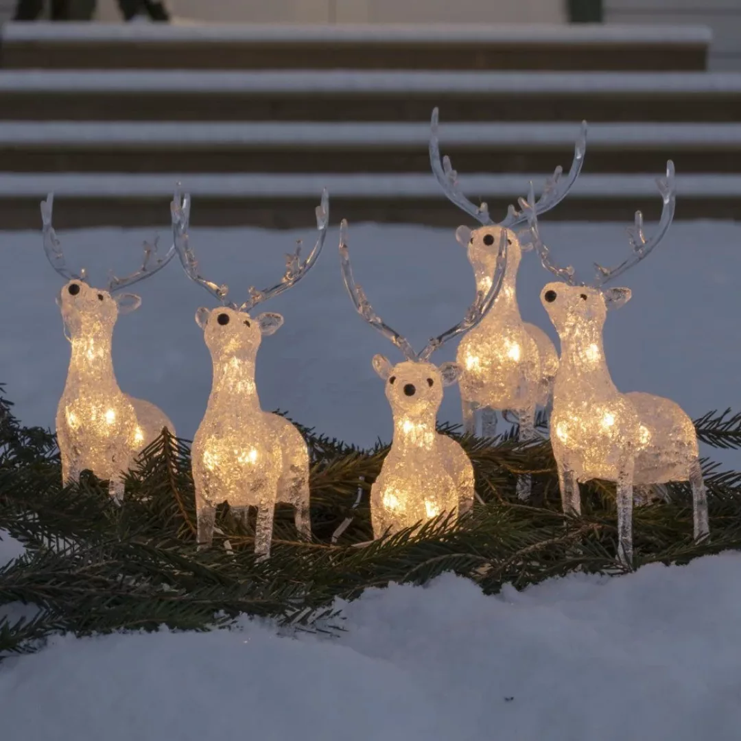 LED-Leuchtfiguren Rentier für außen, 5er-Set günstig online kaufen