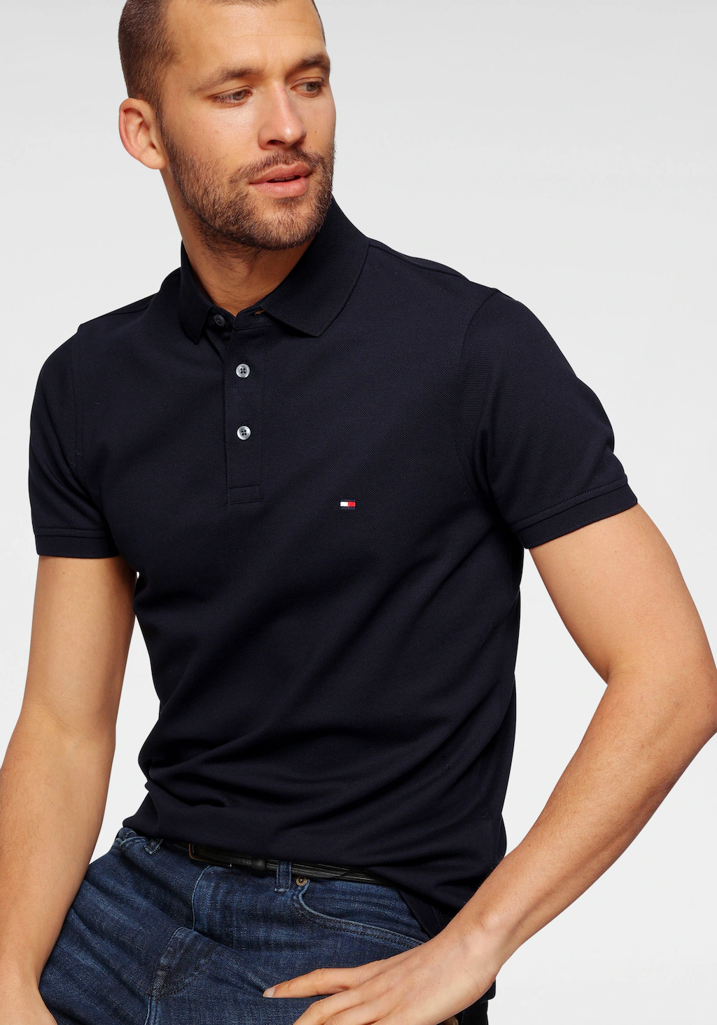 Tommy Hilfiger Poloshirt "1985 SLIM POLO mit Stickerei und Piqué-Qualität", günstig online kaufen