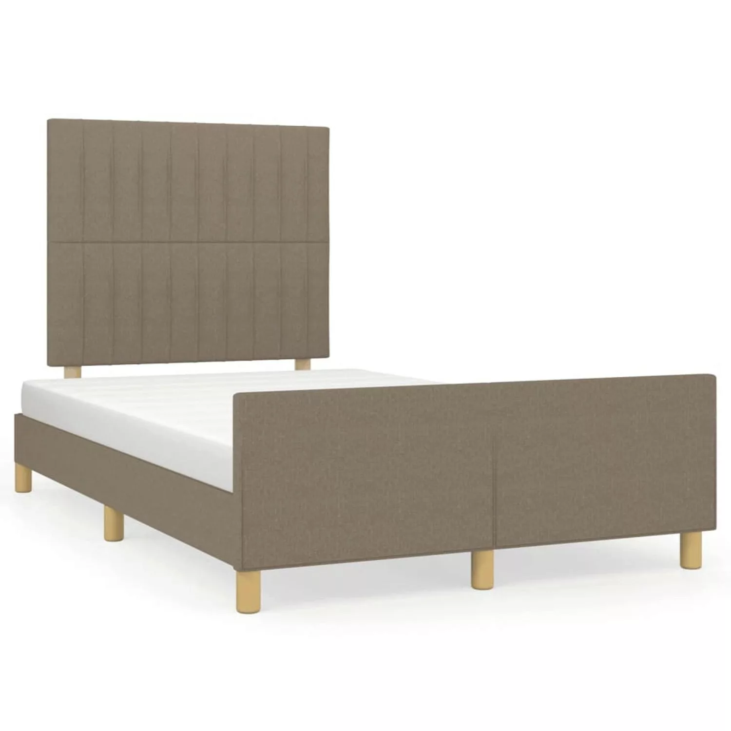 vidaXL Bett, Bettgestell ohne Matratze Taupe 120x200 cm Stoff günstig online kaufen