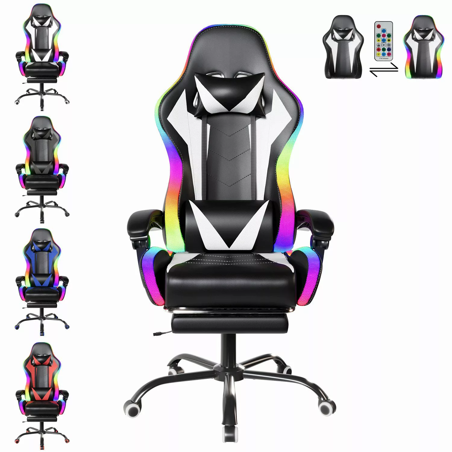 HOMALL Gaming-Stuhl LED Massage Bürostuhl mit günstig online kaufen