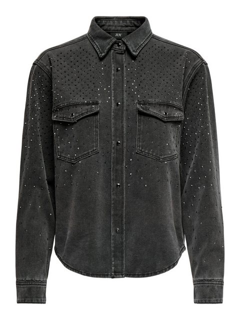 JACQUELINE de YONG Blusenshirt Jeansbluse Hemdkragen Glitzer-Effekt Brustta günstig online kaufen