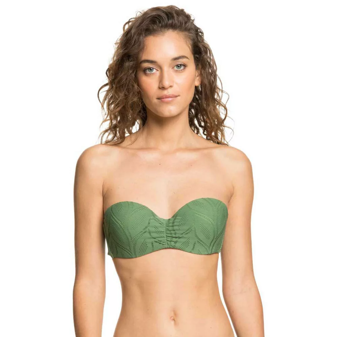 Roxy Love Song Molded Bandeau Bikini Oberteil XL Vineyard Green günstig online kaufen