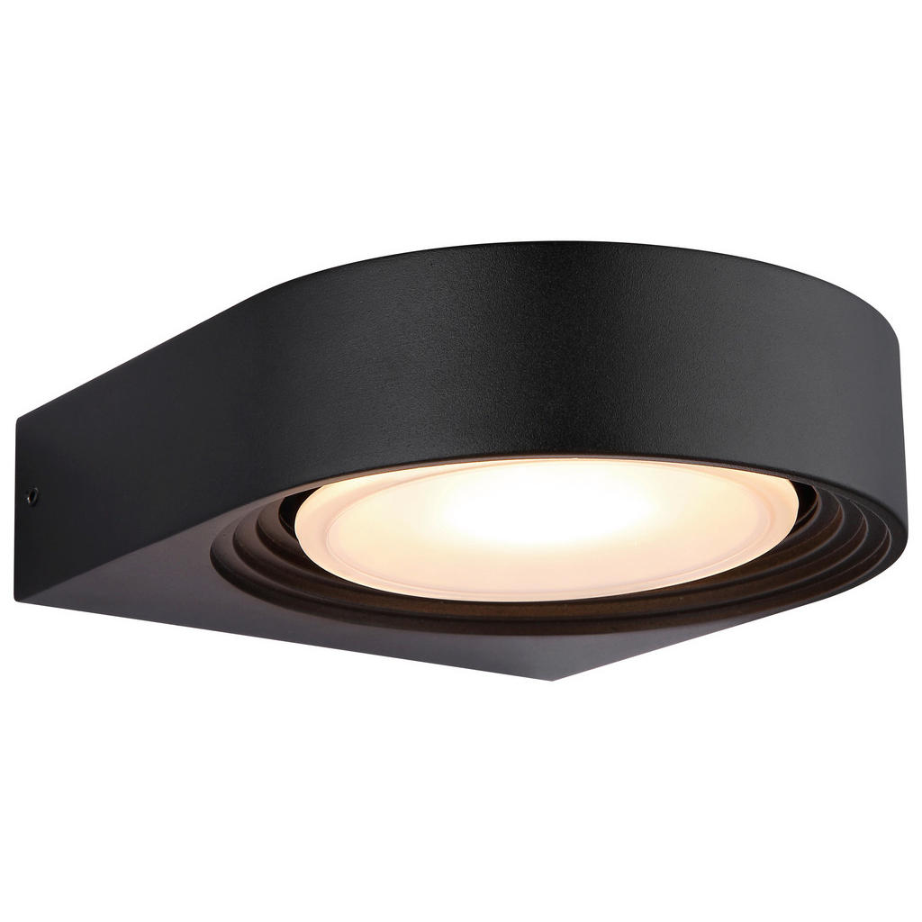 LED-Außenleuchte OKO 34322W Opal schwarz B/H: ca. 16x6,6 cm günstig online kaufen