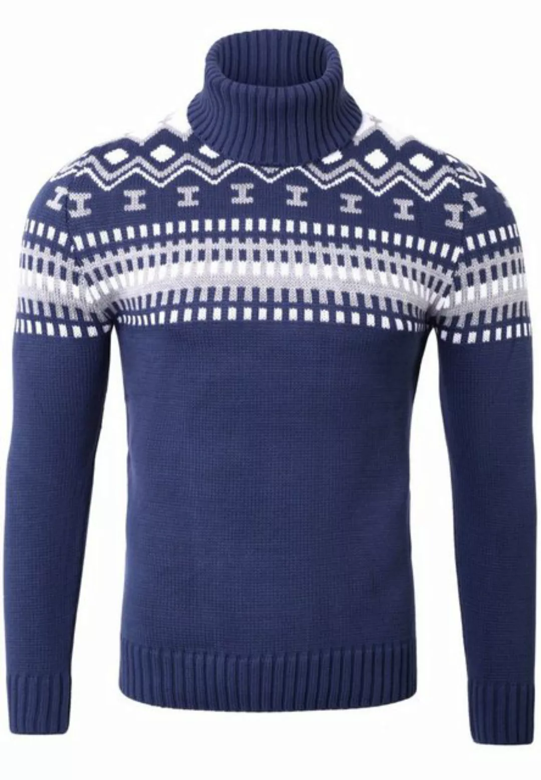 Reslad Strickpullover Reslad Rollkragenpullover Herren Grobstrick Norweger günstig online kaufen