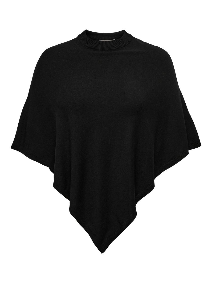 ONLY Curvy Gestrickter Poncho Damen Schwarz günstig online kaufen