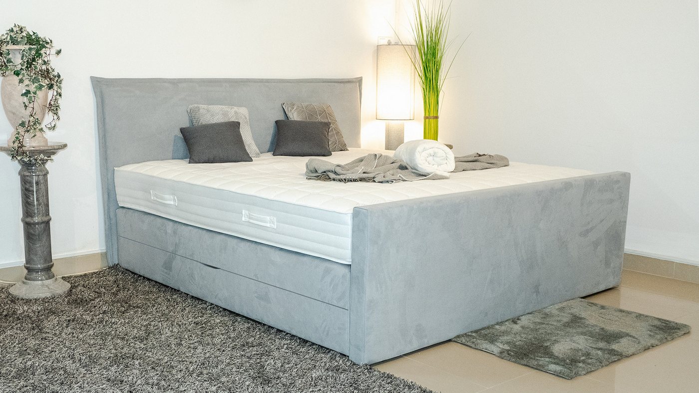 PAARA Boxspringbett Madrid mit Bettkasten Stauraum H2 H3 fussteil, mit einz günstig online kaufen