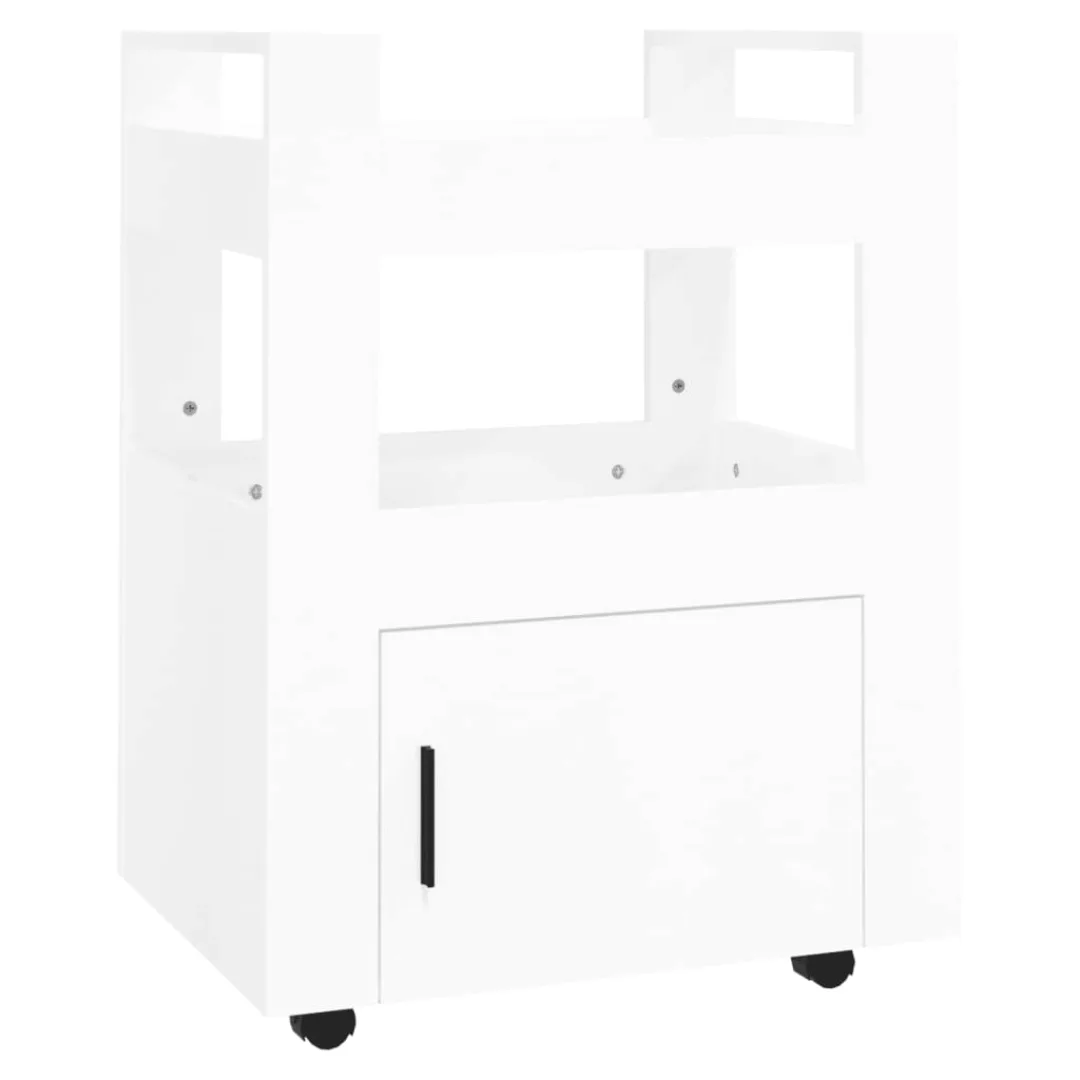 Vidaxl Küchenwagen Hochglanz-weiß 60x45x80 Cm Holzwerkstoff günstig online kaufen