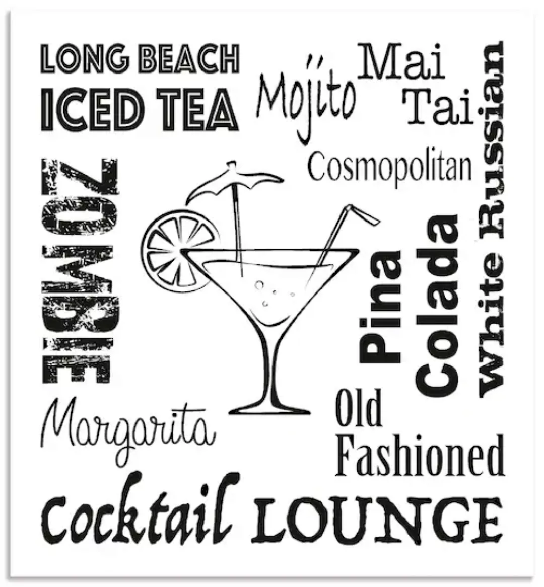 Artland Küchenrückwand "Cocktail Lounge", (1 tlg.), Alu Spritzschutz mit Kl günstig online kaufen