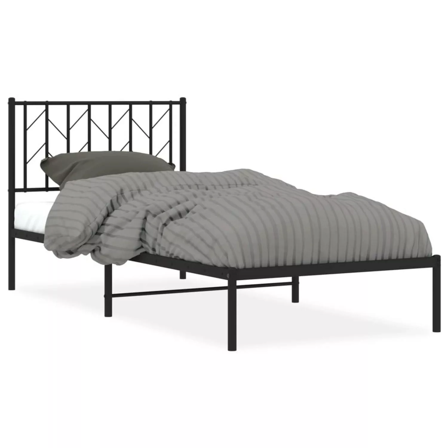 vidaXL Bettgestell mit Kopfteil Metall Schwarz 90x190 cm Modell 111931059 günstig online kaufen