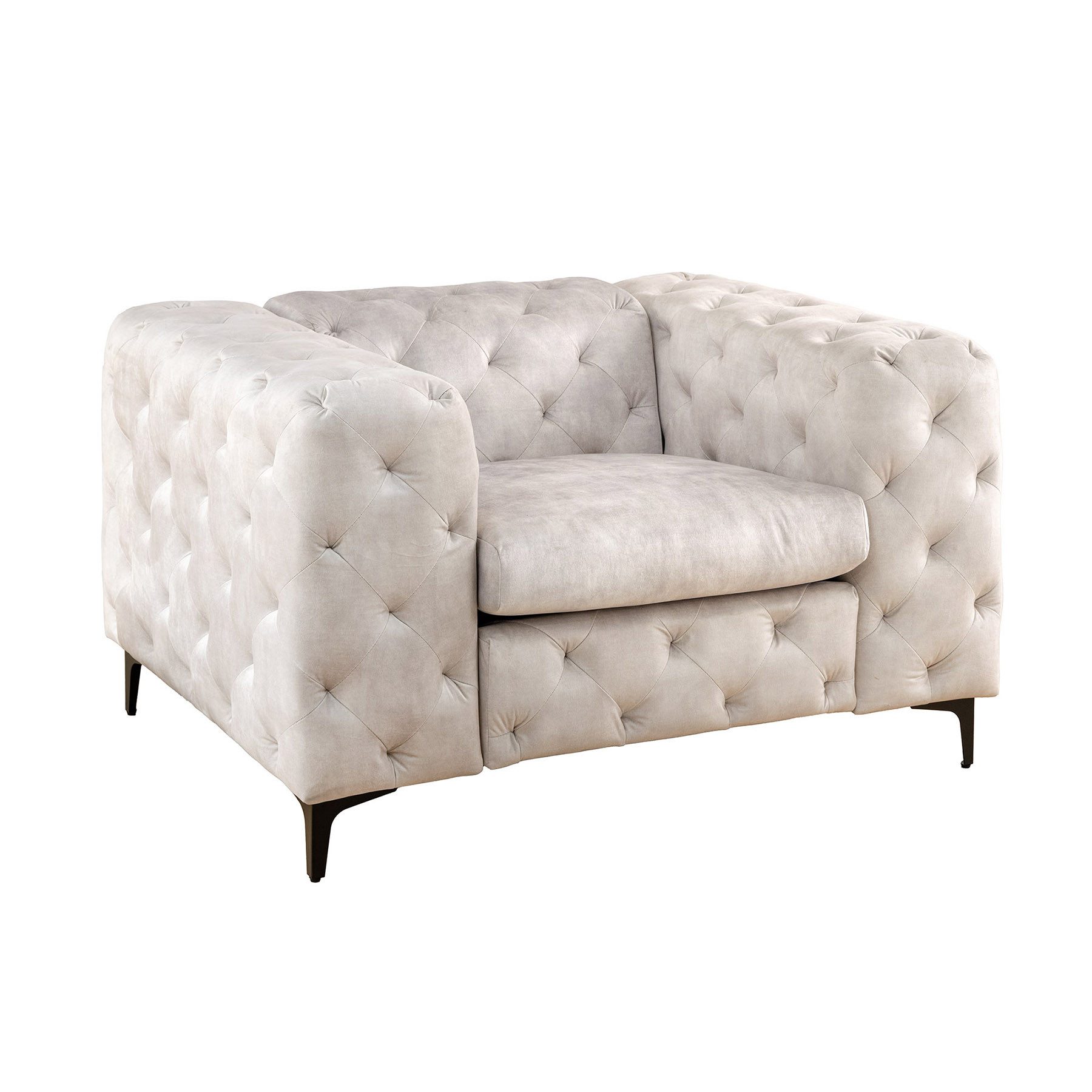 riess-ambiente Chesterfield-Sessel MODERN BAROCK 120cm champagner günstig online kaufen