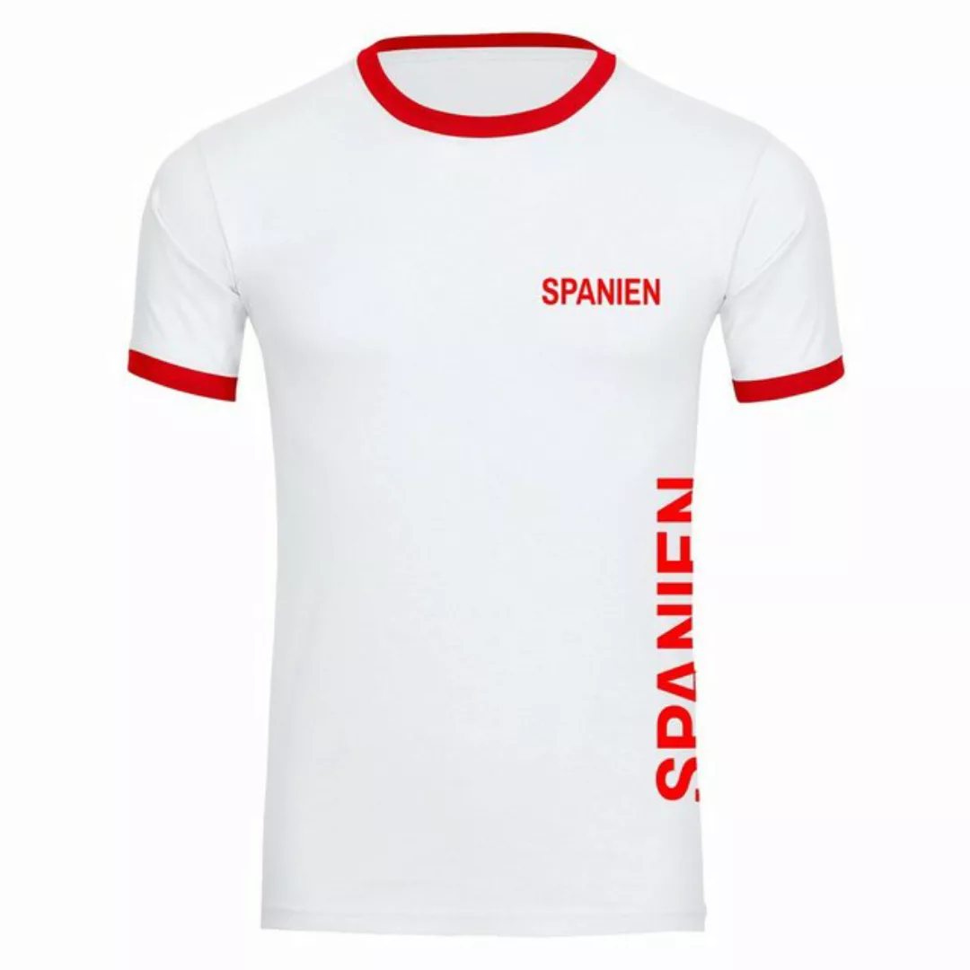 multifanshop T-Shirt Kontrast Spanien - Brust & Seite - Männer günstig online kaufen
