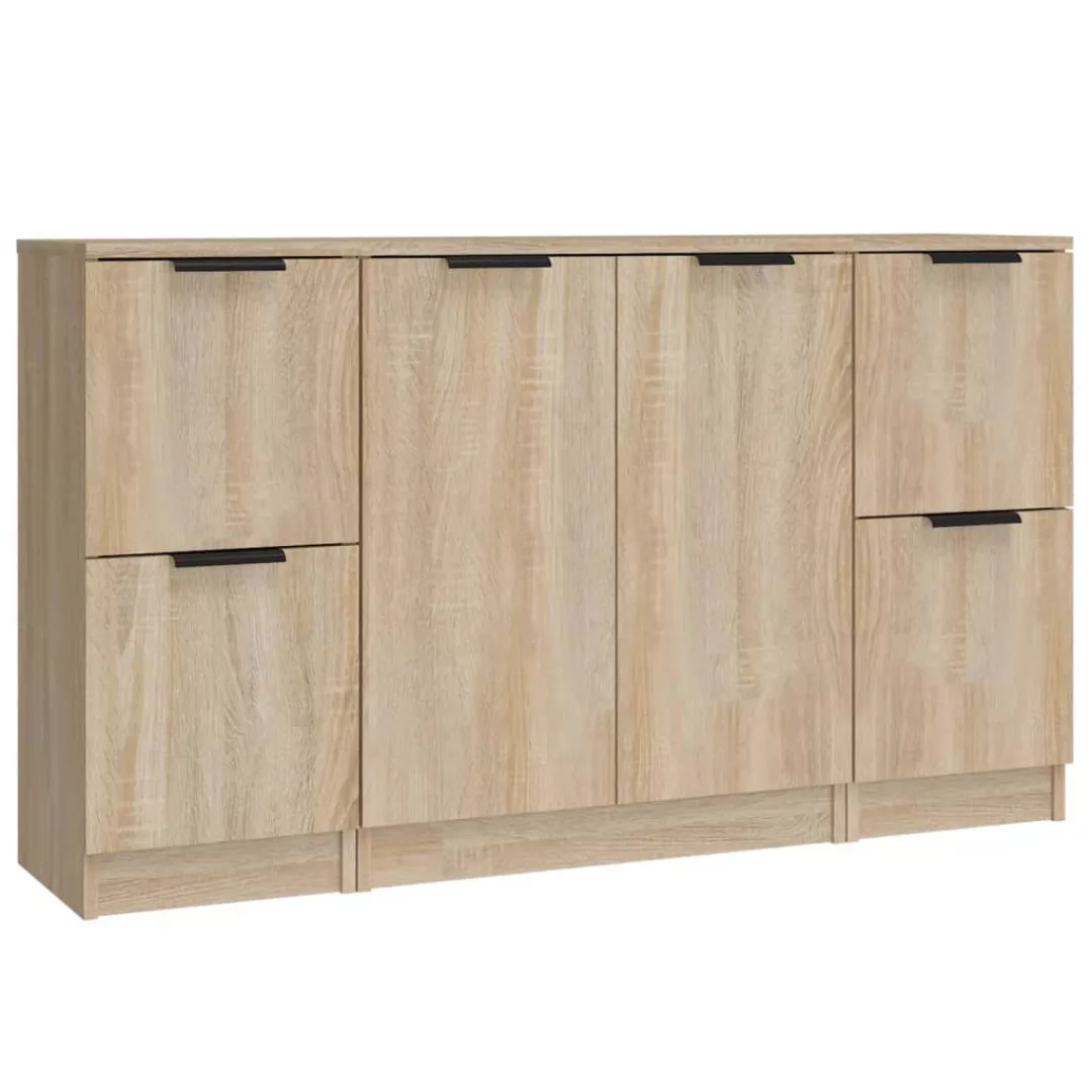 Vidaxl Sideboards 3 Stk. Sonoma-eiche Holzwerkstoff günstig online kaufen