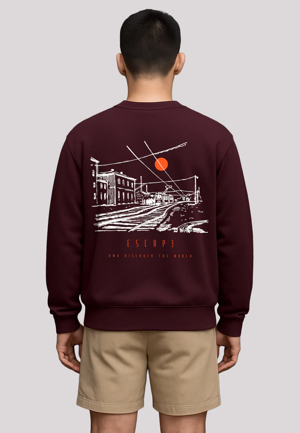 F4NT4STIC Sweatshirt "Escape Discover the World Town Train Station", Premiu günstig online kaufen