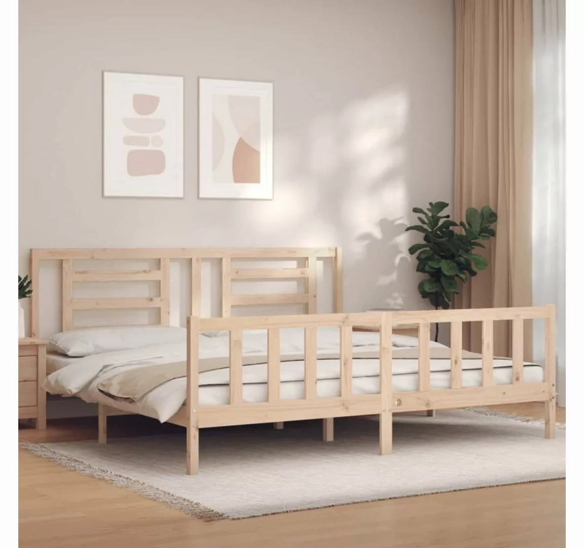 furnicato Bett Massivholzbett mit Kopfteil 200x200 cm günstig online kaufen