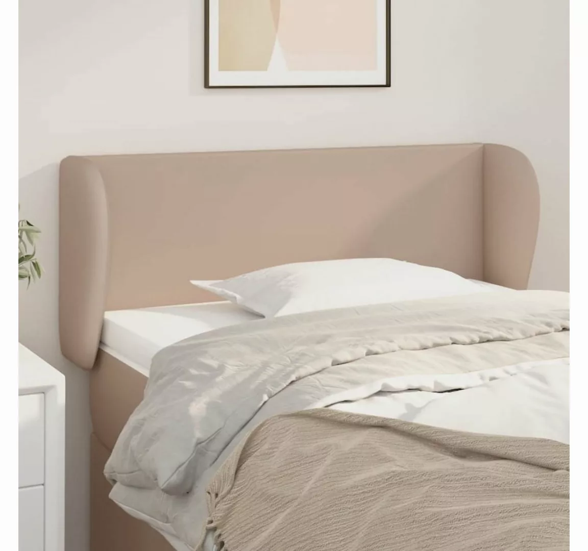 vidaXL Bett, Kopfteil mit Ohren Cappuccino-Braun 93x23x78/88 cm Kunstleder günstig online kaufen