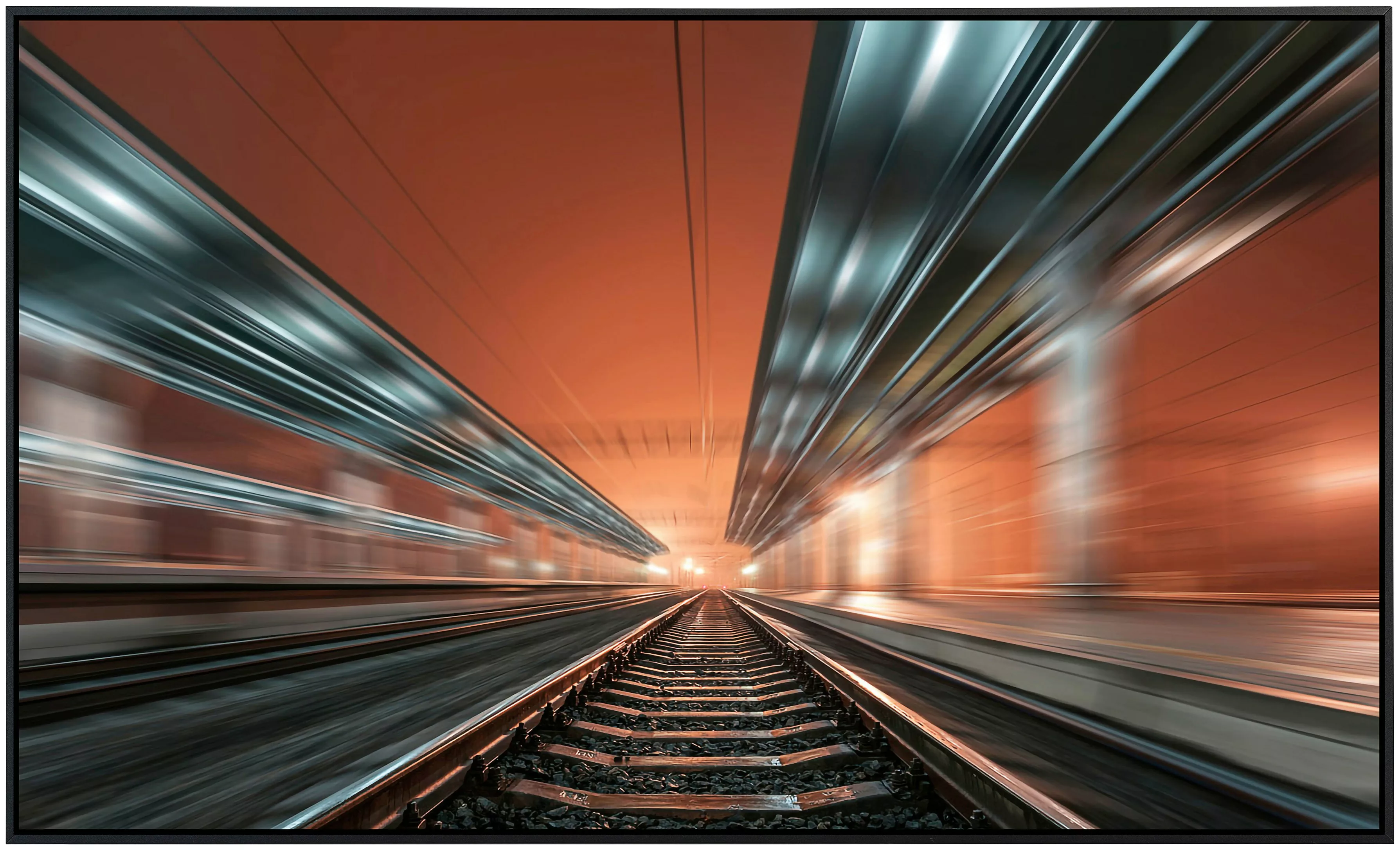Papermoon Infrarotheizung »Tunnel mit Schienen«, sehr angenehme Strahlungsw günstig online kaufen