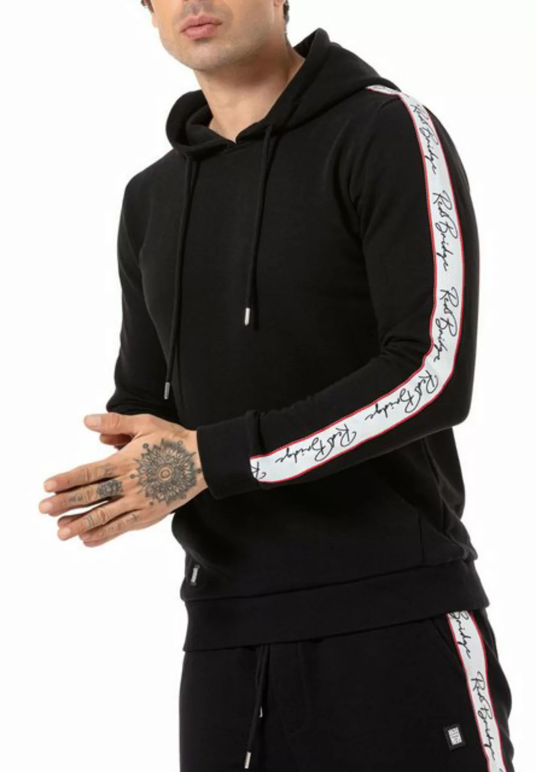 RedBridge Kapuzensweatshirt Kapuzenpullover mit Logoband Schwarz S günstig online kaufen