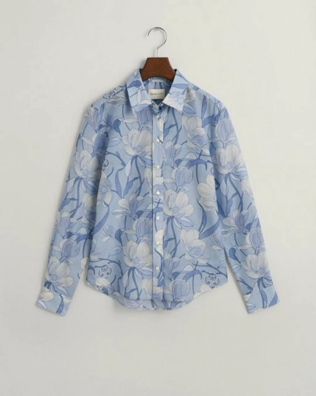 Gant Blusenshirt REG MAGNOLIA PRINT COT SILK SHIRT, DOVE BLUE günstig online kaufen