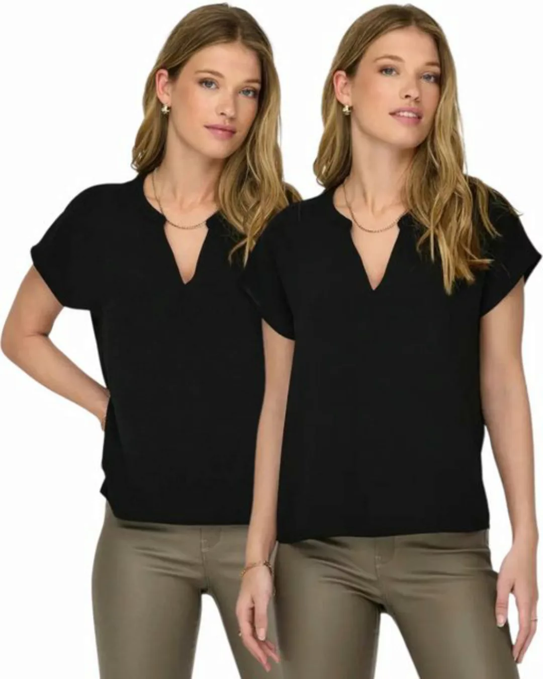 Jaquelin de Young Blusenshirt (2er-Pack) JDY Basic Shirt im Doppelpack günstig online kaufen