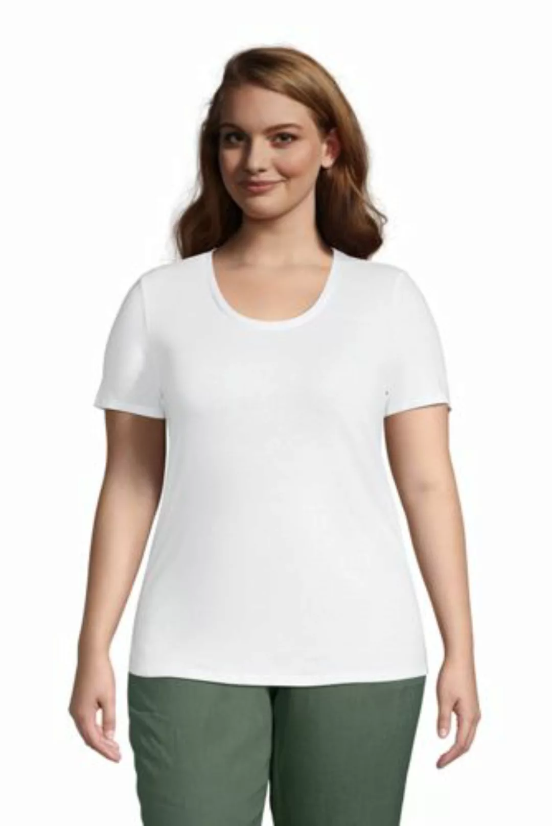 Shirt aus Leinenmix in großen Größen, Damen, Größe: 48-50 Plusgrößen, Weiß, günstig online kaufen