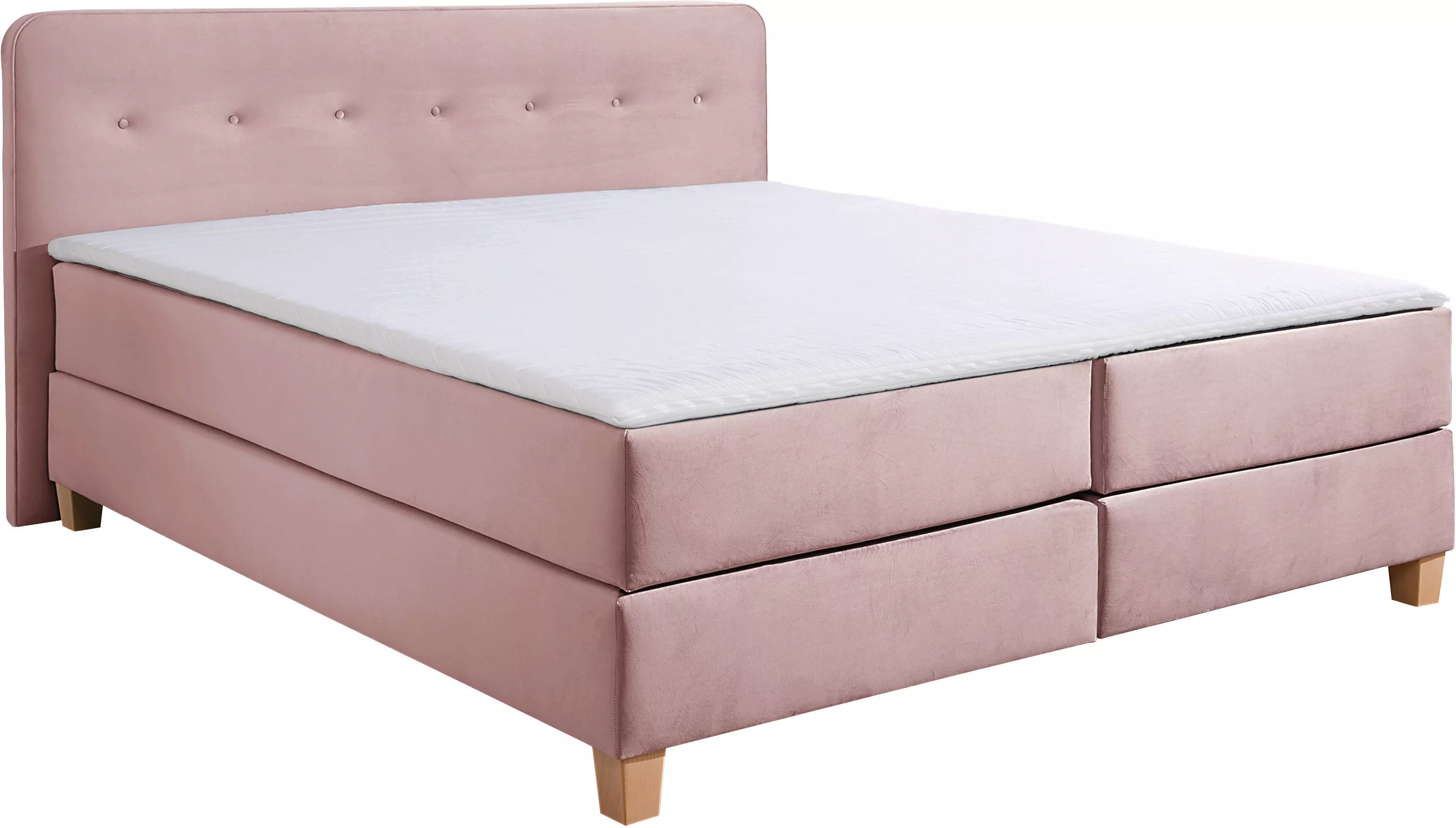 Home affaire Boxspringbett Fargo, inkl. Topper, in 3 Matratzenarten, in Sam günstig online kaufen