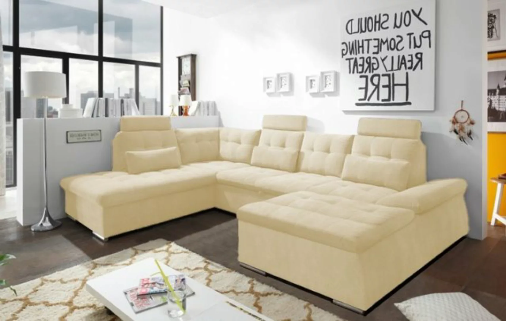 ED EXCITING DESIGN Wohnlandschaft, Nalo Wohnlandschaft 324x218 cm U-Sofa Co günstig online kaufen