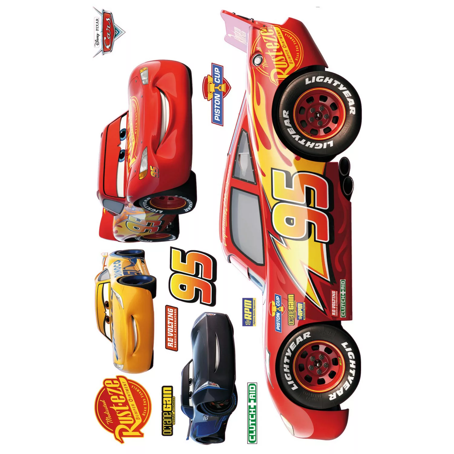 Disney Wandtattoo Cars Rot und Gelb 127 x 200 cm 612439 günstig online kaufen