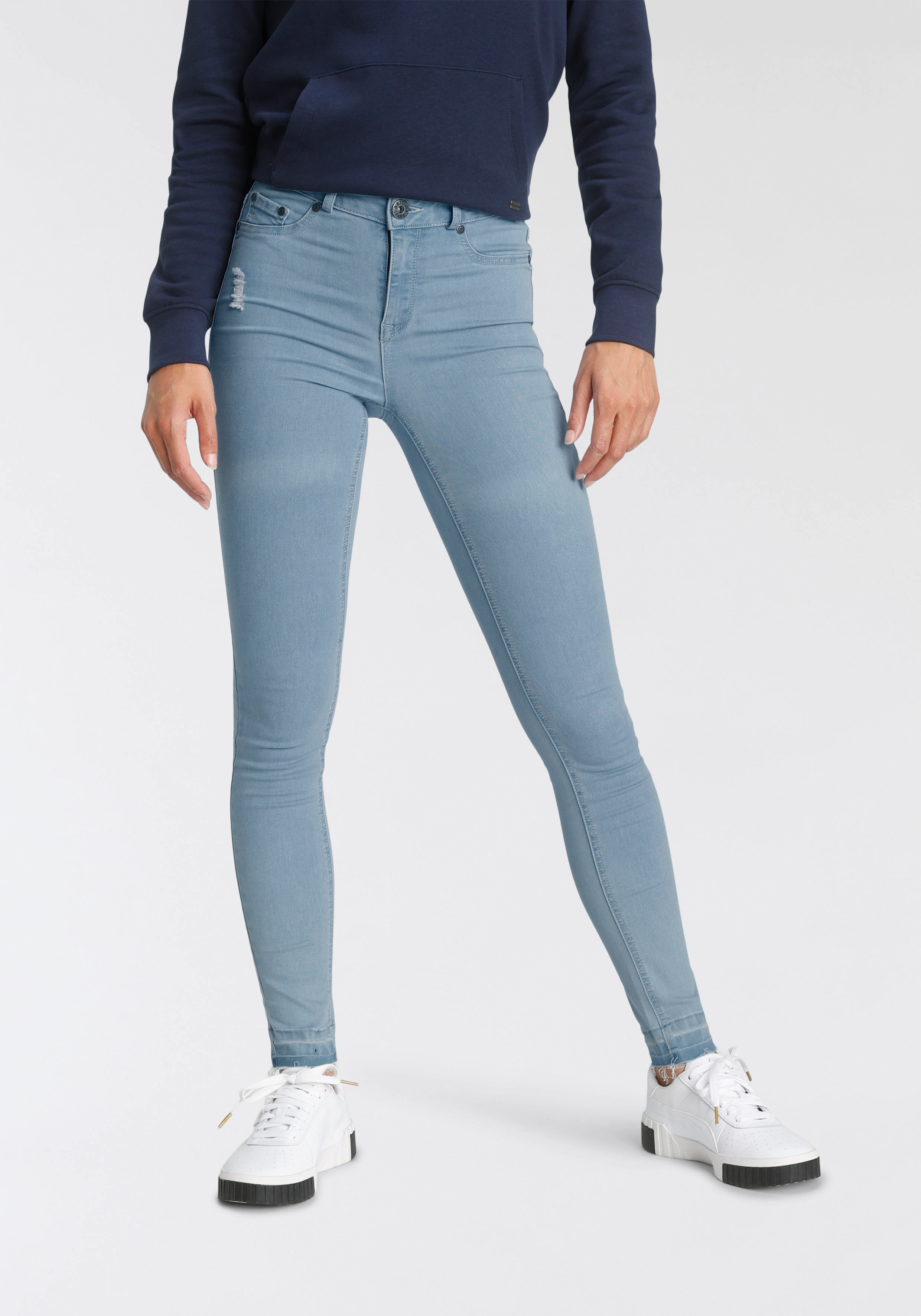 Arizona Skinny-fit-Jeans "Ultra Stretch", High Waist mit offenem Saum günstig online kaufen