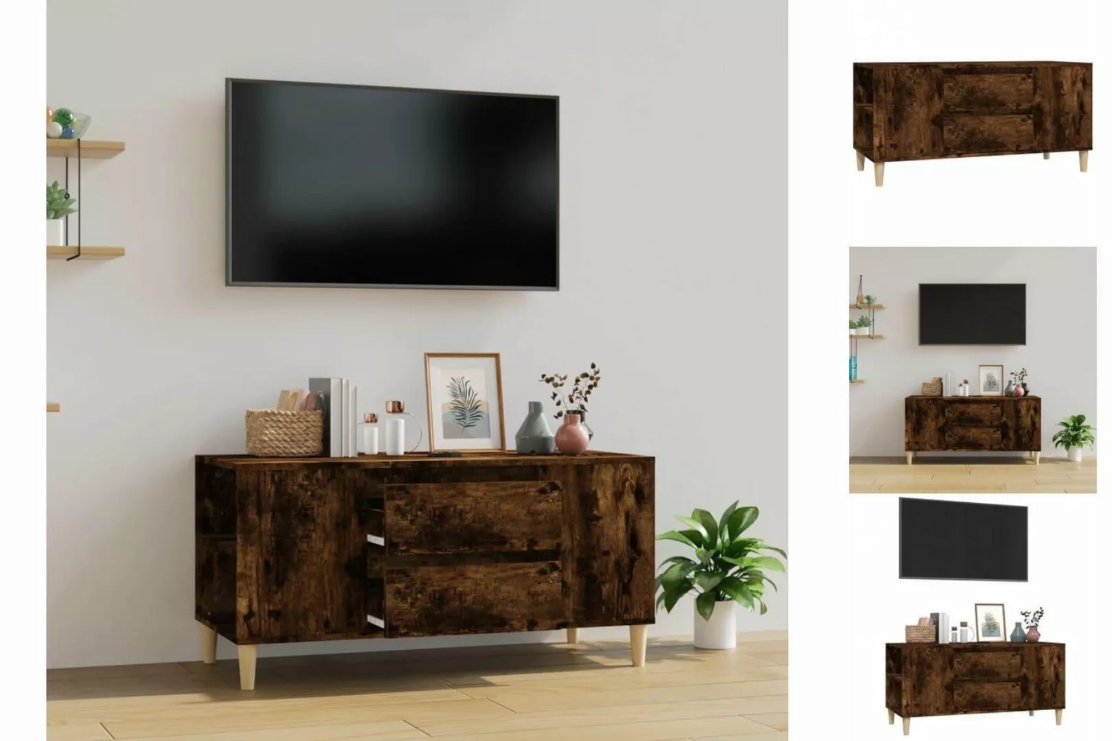 vidaXL TV-Schrank TV-Schrank Räuchereiche 102x44,5x50 cm Spanplatte TV-Lowb günstig online kaufen