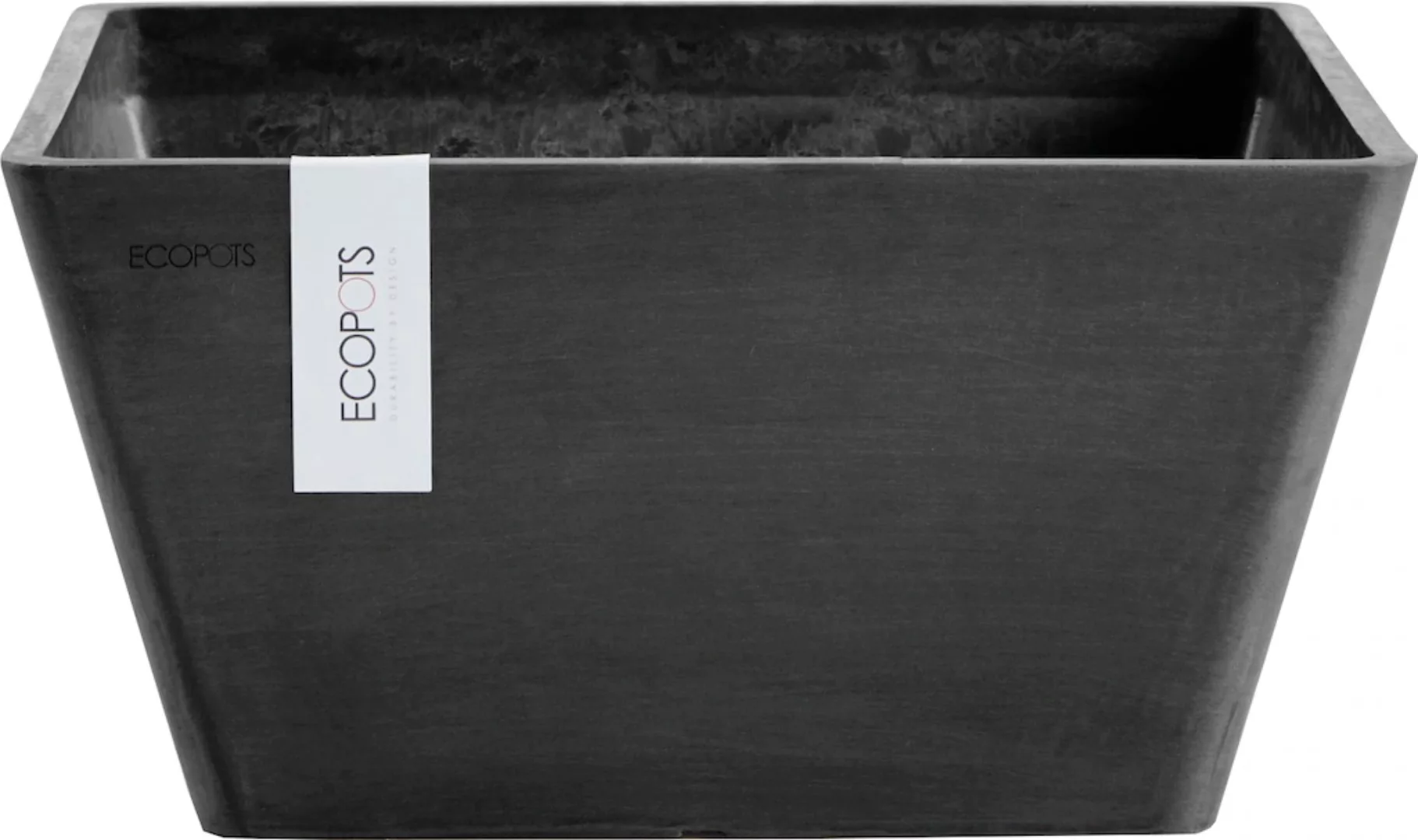 Ecopots Pflanzschale Berlin Quadratisch Dunkelgrau 31 cm x 15,5 cm günstig online kaufen