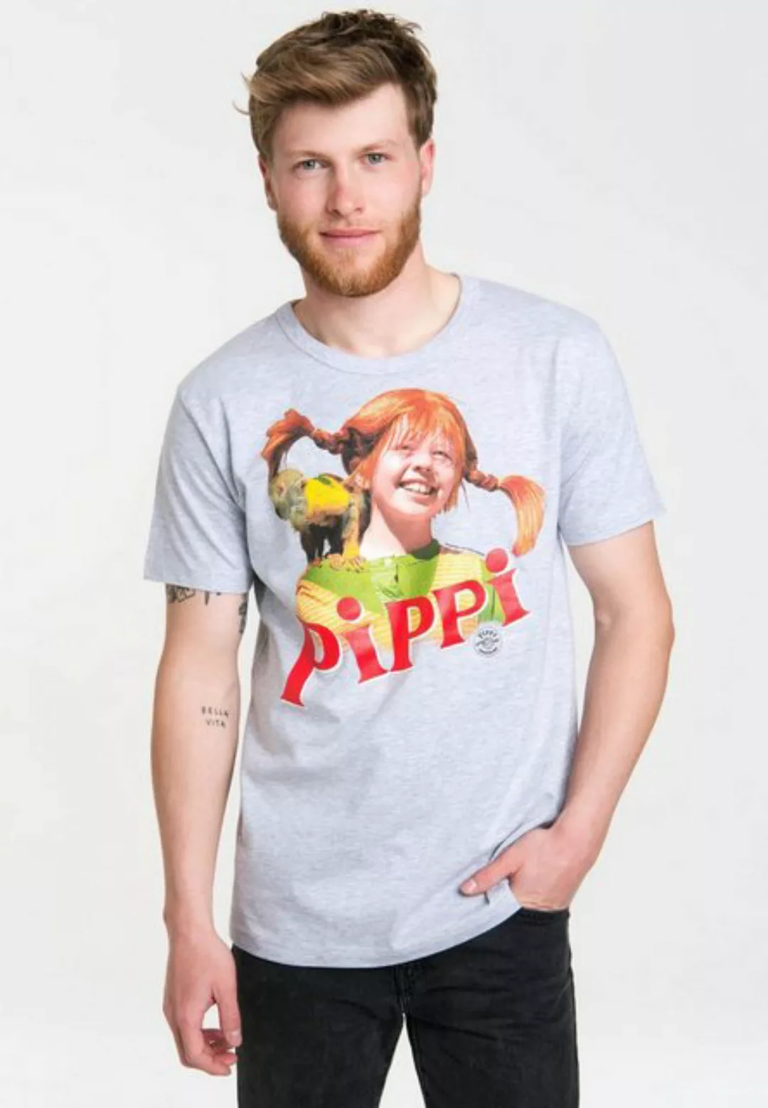 LOGOSHIRT T-Shirt Pippi Langstrumpf - Äffchen Herr Nilsson mit coolem Front günstig online kaufen