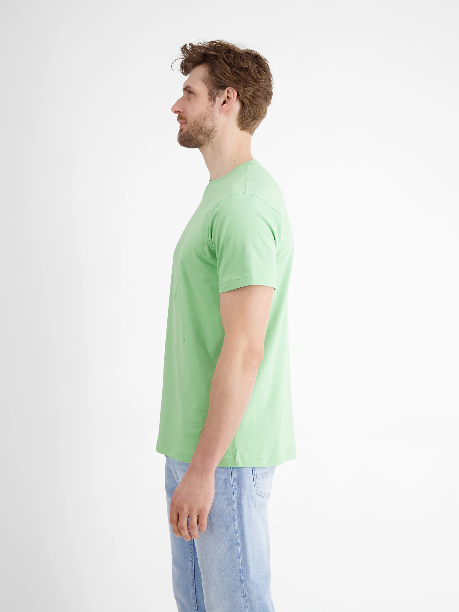 LERROS T-Shirt "LERROS Basic T-Shirt mit Logostitch, unifarben" günstig online kaufen
