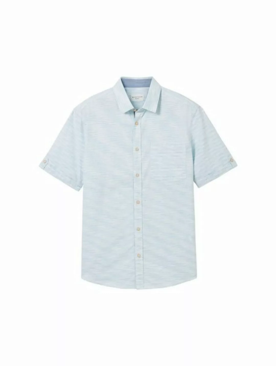 TOM TAILOR T-Shirt structured shirt, teal white irregular structure günstig online kaufen