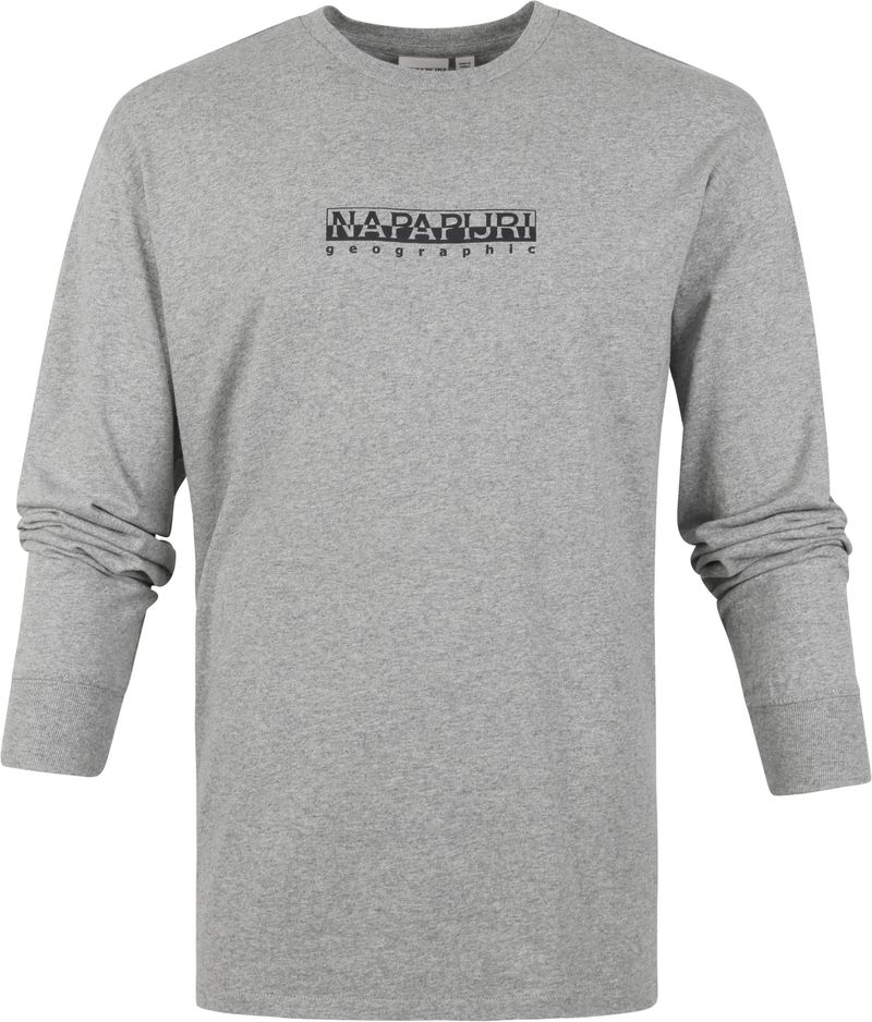 Napapijri S-Box Longsleeve T-Shirt Grau - Größe XXL günstig online kaufen