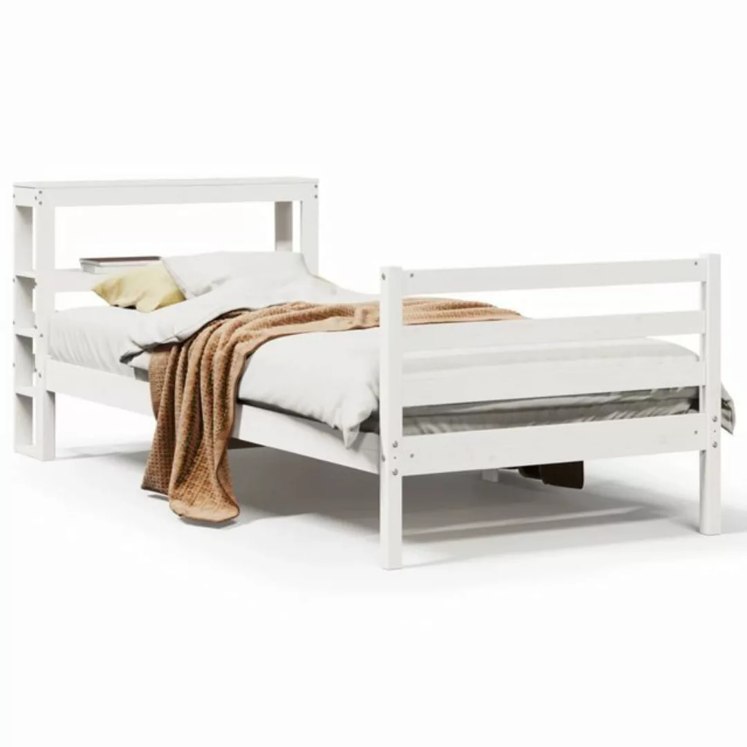 vidaXL Bett Massivholzbett ohne Matratze Weiß 75x190 cm Kiefernholz günstig online kaufen