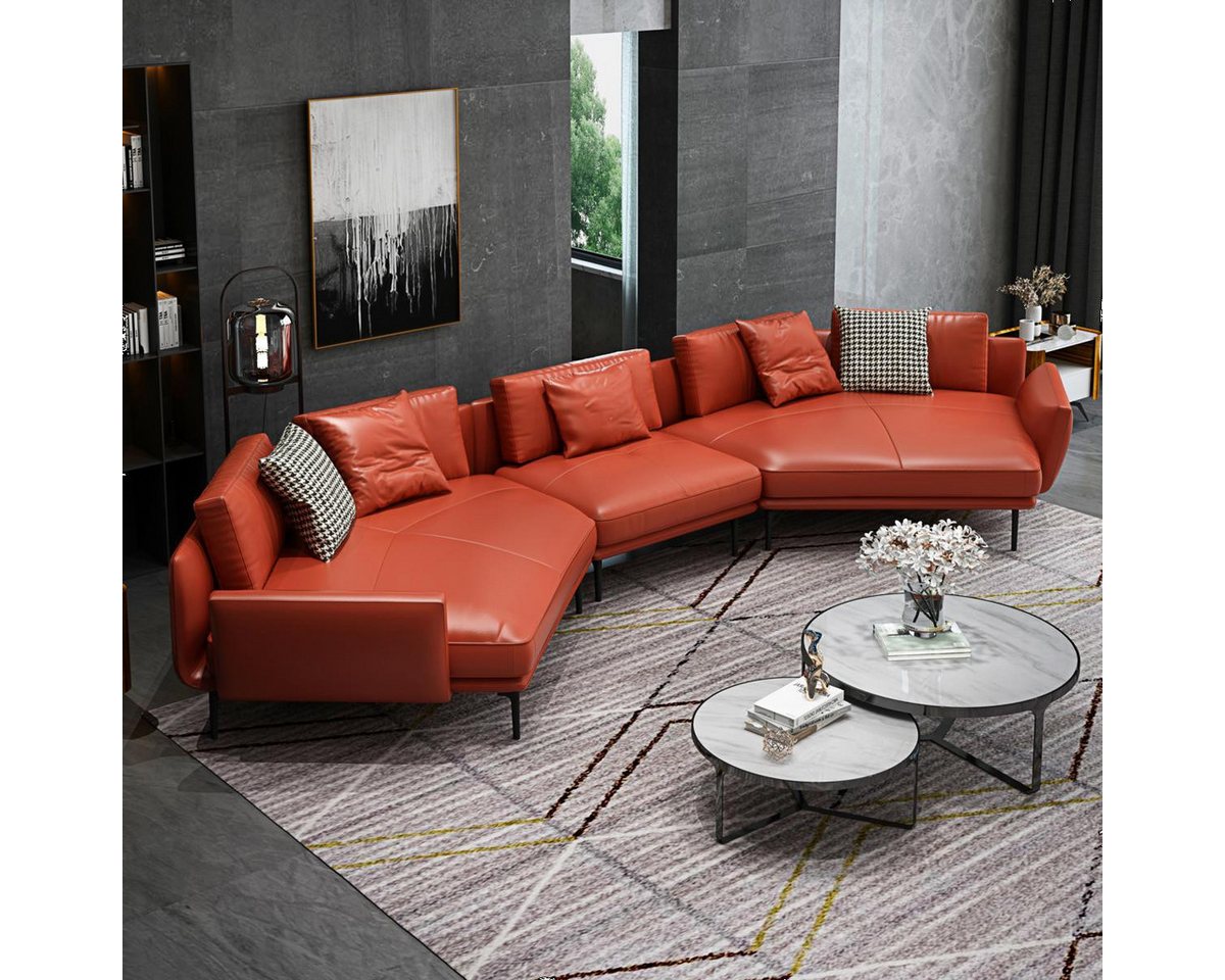 Xlmoebel Sofa Moderne Sofalandschaft mit Ledersofa in U-Form und Eckcouch - günstig online kaufen