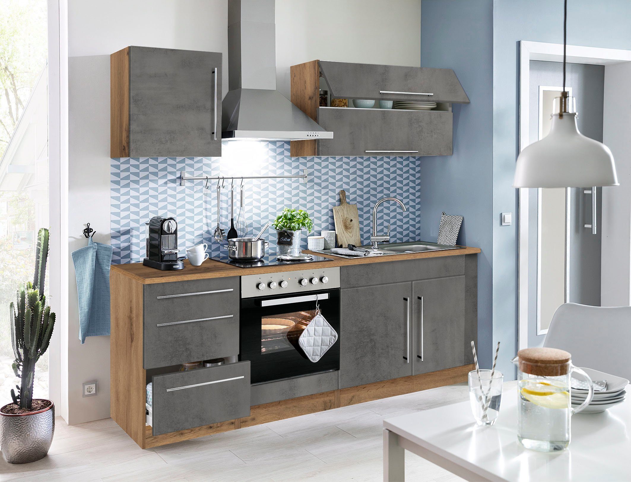KOCHSTATION Spülenschrank "KS-Samos", 100 cm breit, inkl. Einbauspüle günstig online kaufen