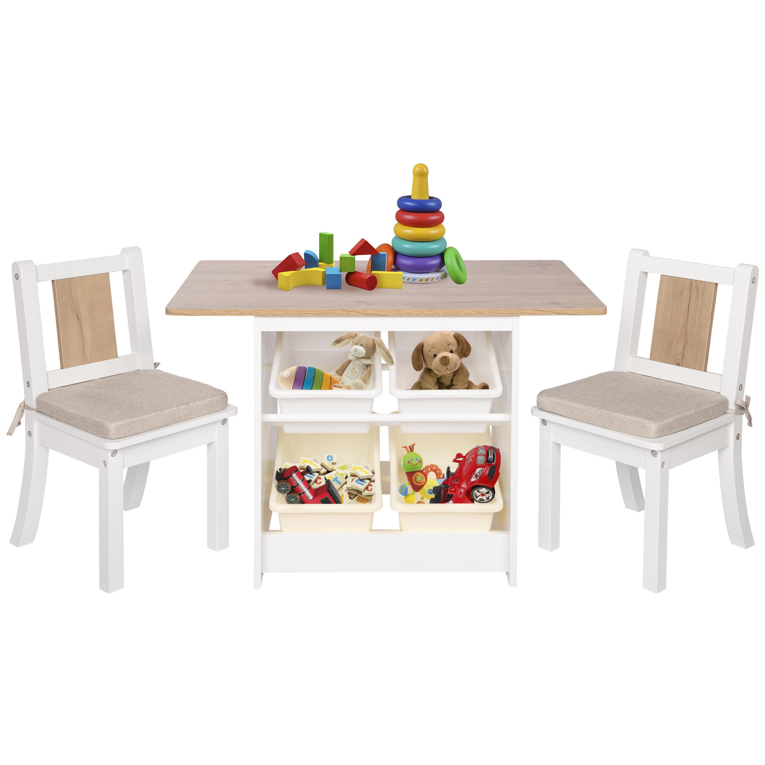 ONVAYA Kindertisch Kindertisch-Set mit Stühlen, Kindersitzgruppe günstig online kaufen