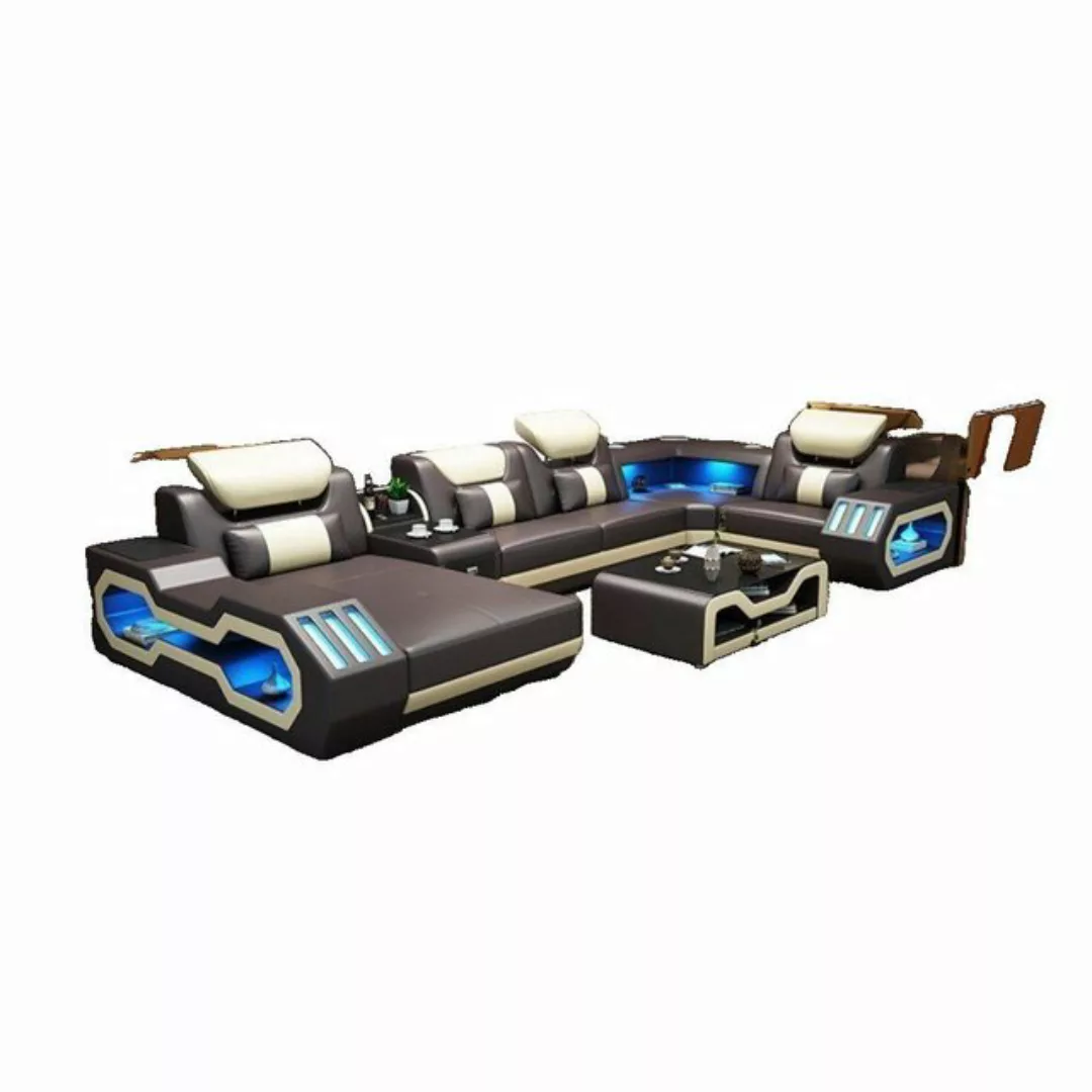 JVmoebel Ecksofa Wohnlandschaft Couch Sofa Beleuchtet USB Station Ecksofa S günstig online kaufen