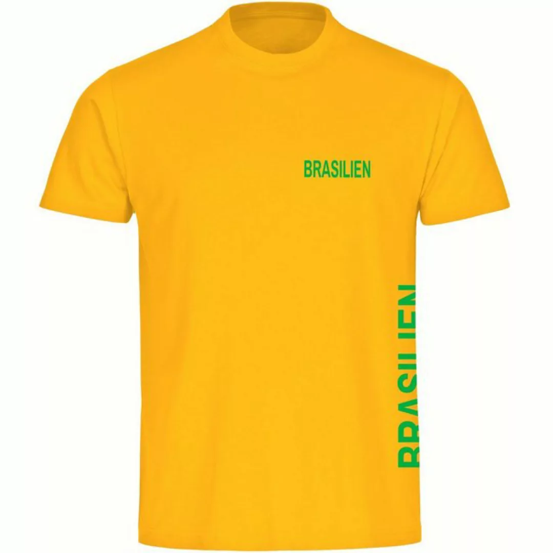 multifanshop T-Shirt Herren Brasilien - Brust & Seite - Männer günstig online kaufen